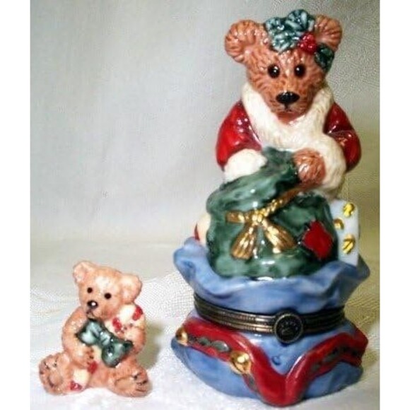 Boyds Bearware Potteryworks Box Grenville Santas Helper ~ Le Bearmoge ~ 392001 - Picture 1 of 5